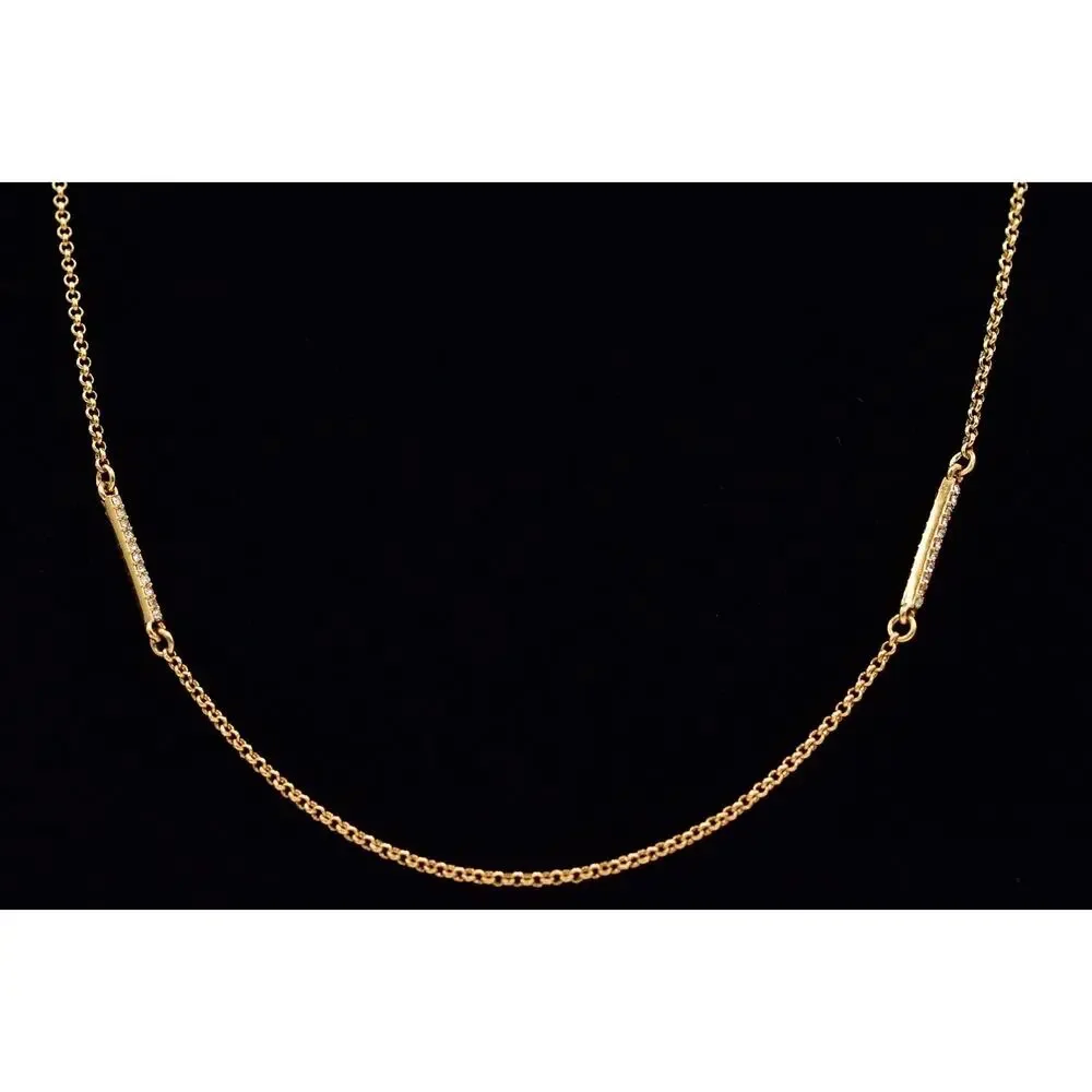 Kate Spade Station Chain Necklace Lavender Pastel Enamel Crystal Signed BinBL
